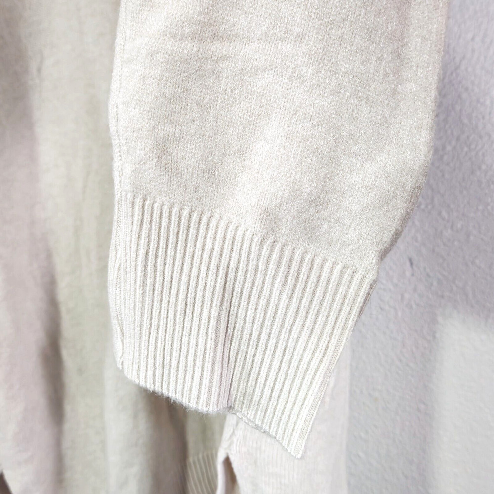Tahari Crew Neck Pullover Sweater Cream Size L Neutral Minimalist NWT - Picture 8 of 10